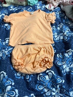 Cat & Jack Peach Ribbed Baby Two-Piece Set